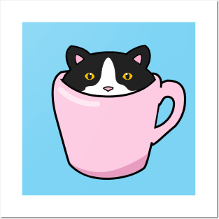 Cute tuxedo cat Posters and Art